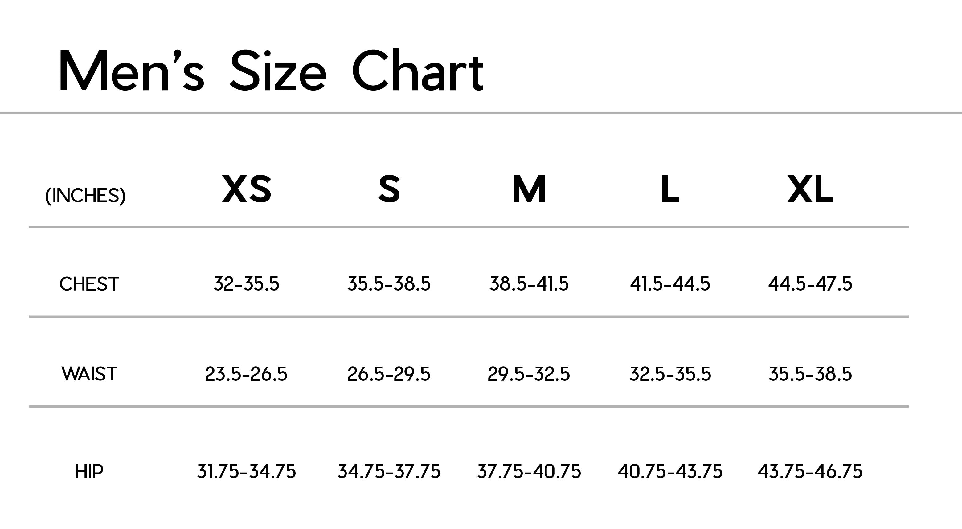 M's Circa Daily Tee size guide