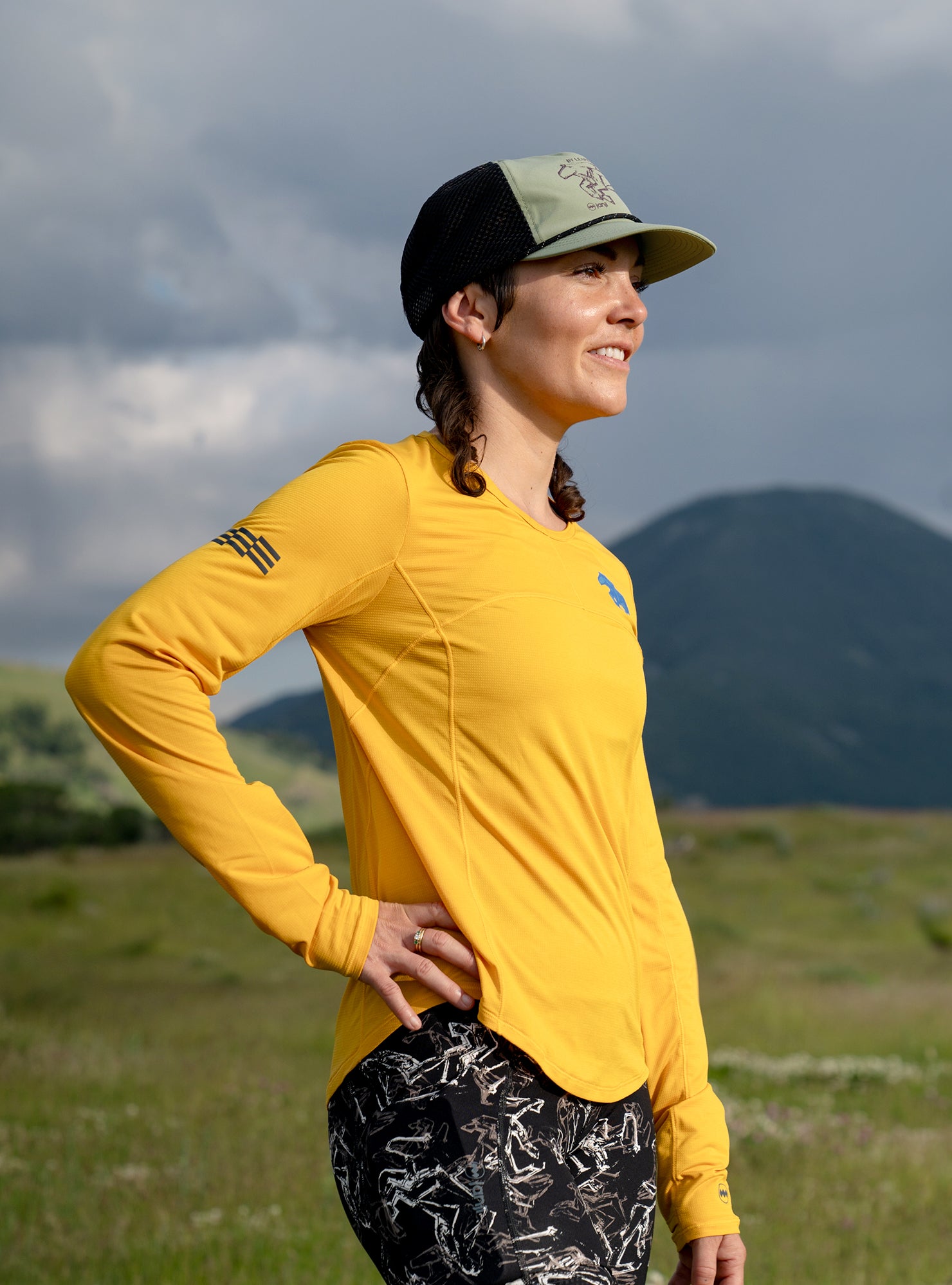 golden yellow long sleeve shirt